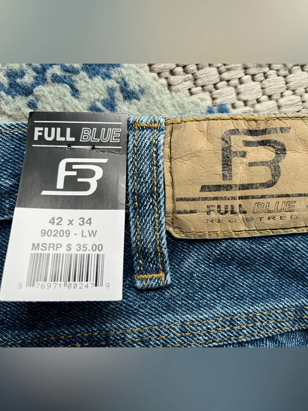 NWT Full Blue 42 x 34 100% cotton carpenter jeans